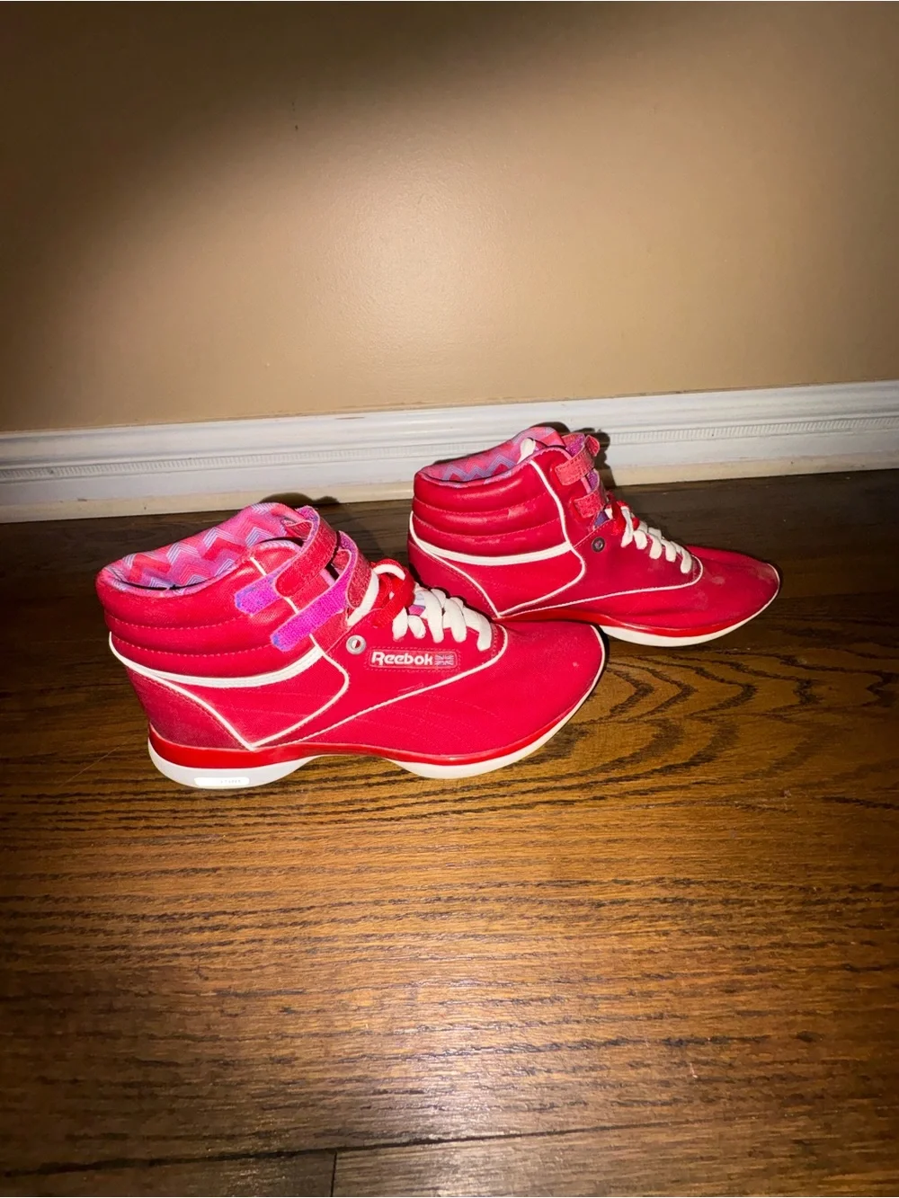 Reebok Kids Red High-Top Sneakers with White Laces